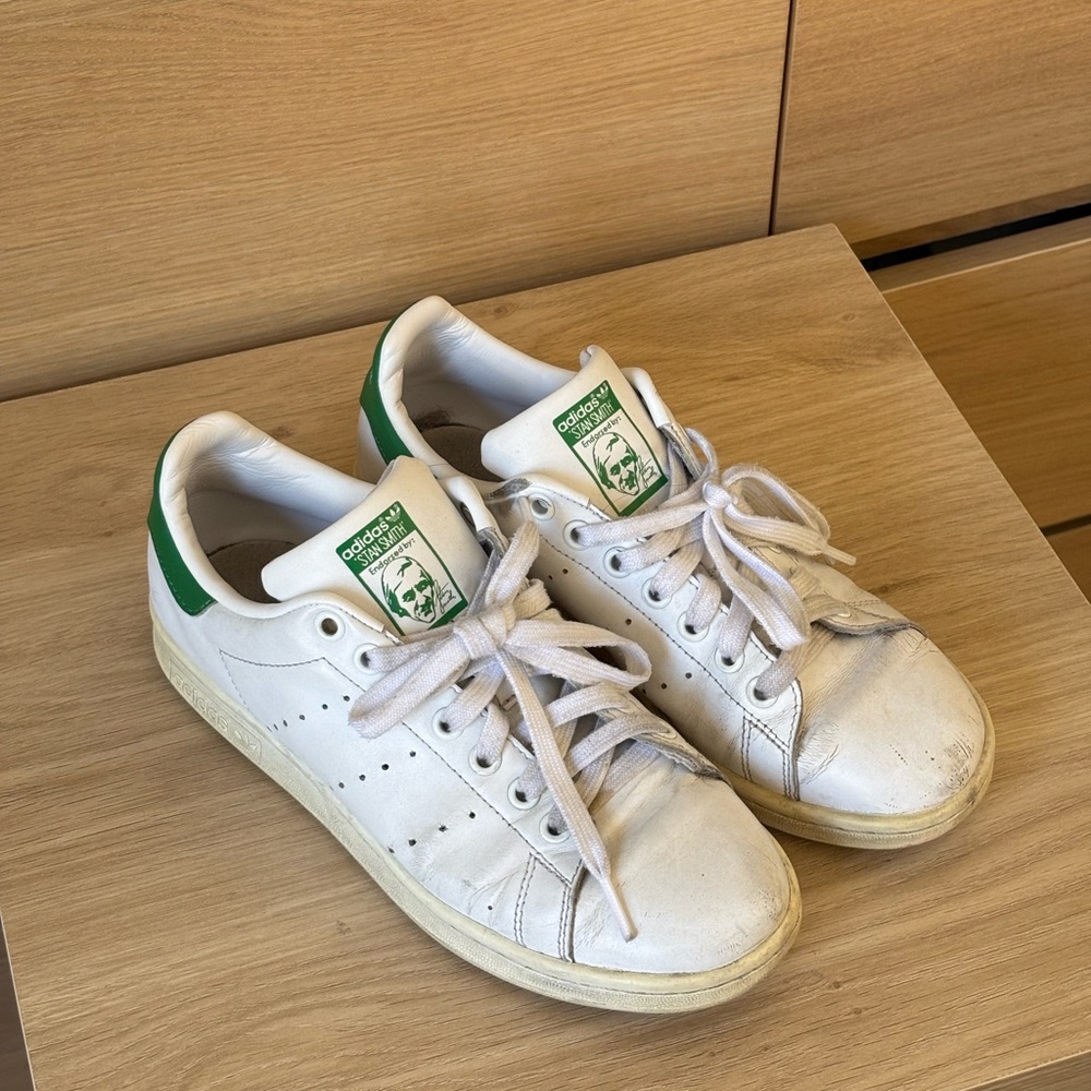 Adidas Classic White and Green Shoes